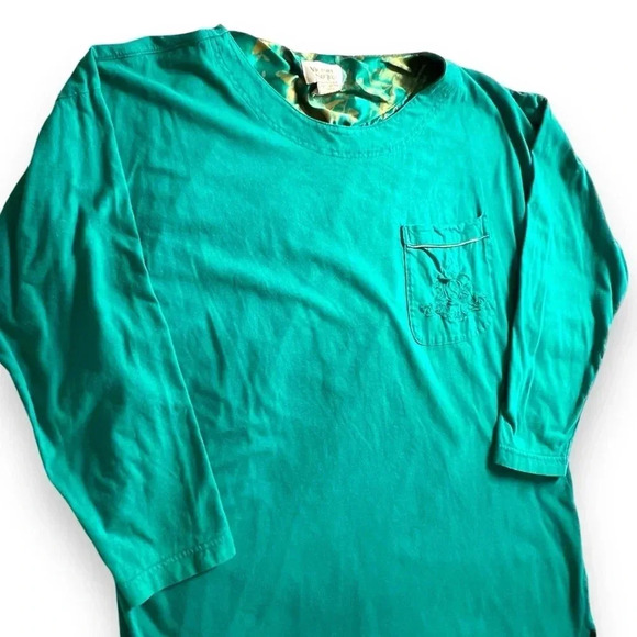 Vintage Victoria's Secret Gold Label Kelly Green Oversized Sleep Shirt Large - Picture 4 of 9